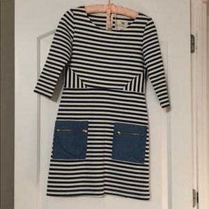 Anthropologie Tabitha Navy Striped Marin Dress